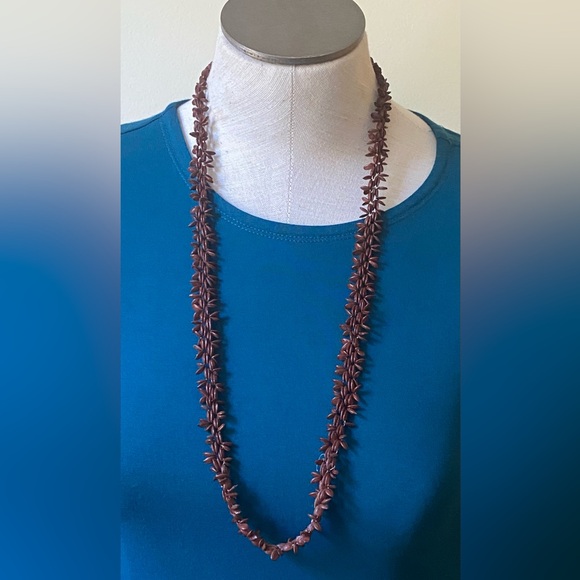 Vintage Hawaiian Koa Seed Necklace - Picture 1 of 3